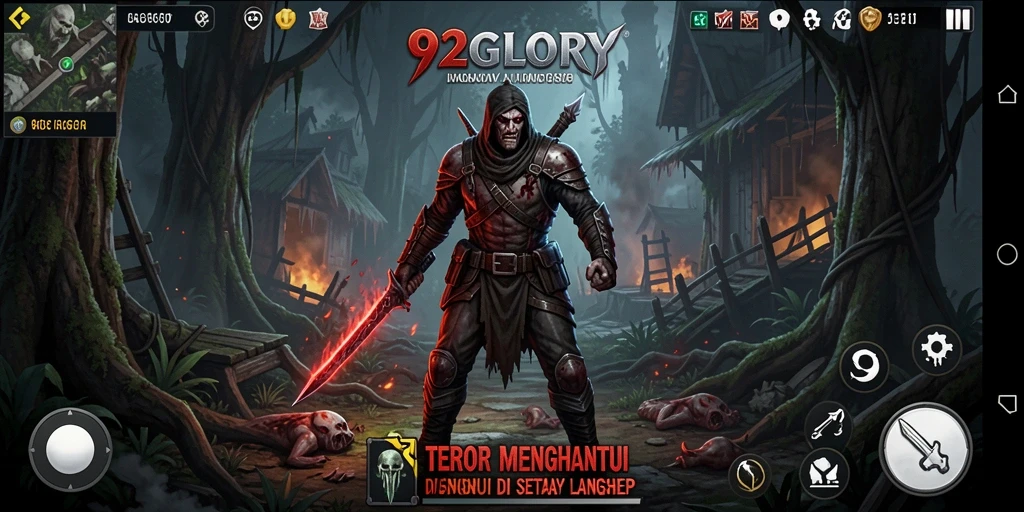 Tangkapan layar gameplay 92GLORY yang menampilkan suasana Horror yang mencekam.