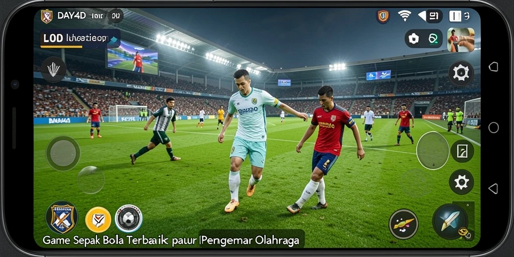 Gameplay DAYA4D menunjukkan aksi seru di lapangan sepak bola.