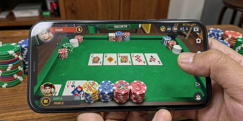 Tampilan gameplay seru GACOR78 dengan kartu Gaple yang menantang.