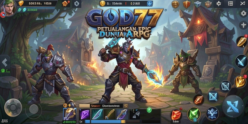 Tampilan layar permainan intens dan menarik di dalam dunia ARPG.