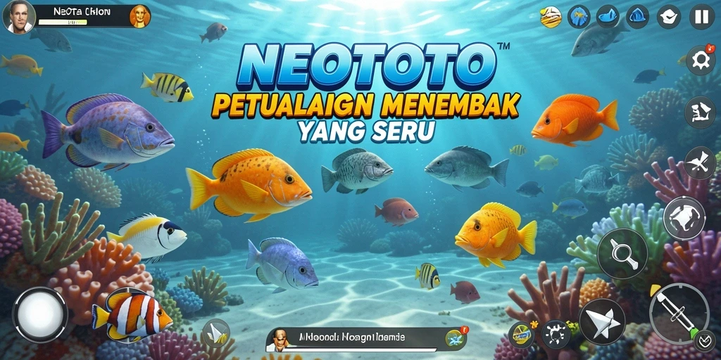 Tampilan gameplay NEOTOTO menampilkan serunya menembak ikan.