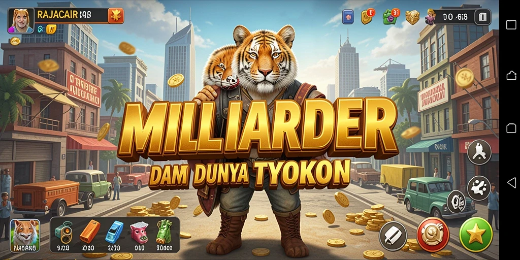 Tangkapan layar menunjukkan momen seru gameplay Tycoon RAJACAIR.