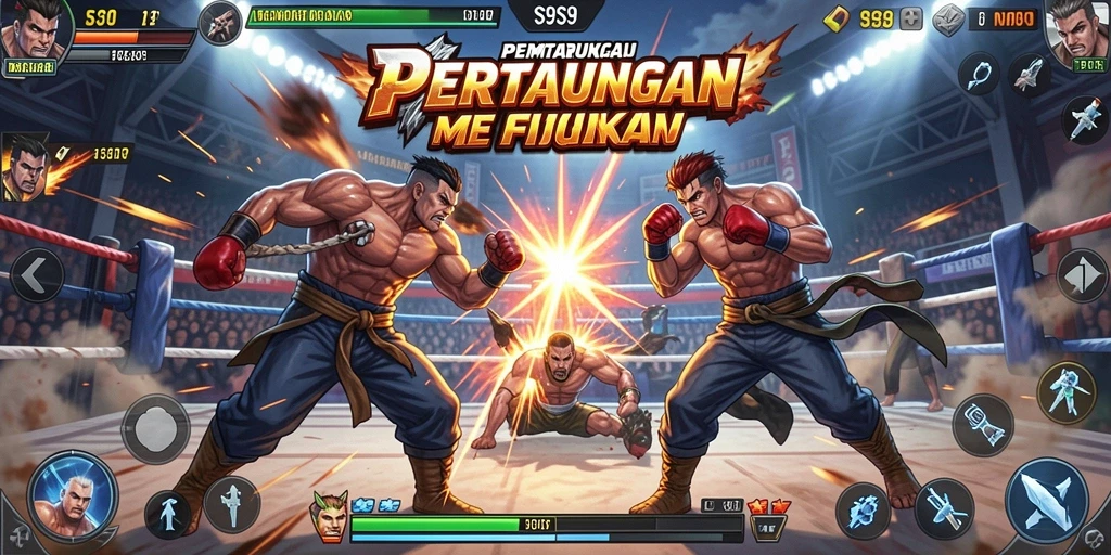 Gameplay mendebarkan dalam S9S9 dengan karakter bertarung.